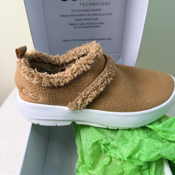 OOFOS Shoes - OOFOS OOcoozie Low Recovery Shoe Tan Chocolate Womens Size 7 Slip On Comfort